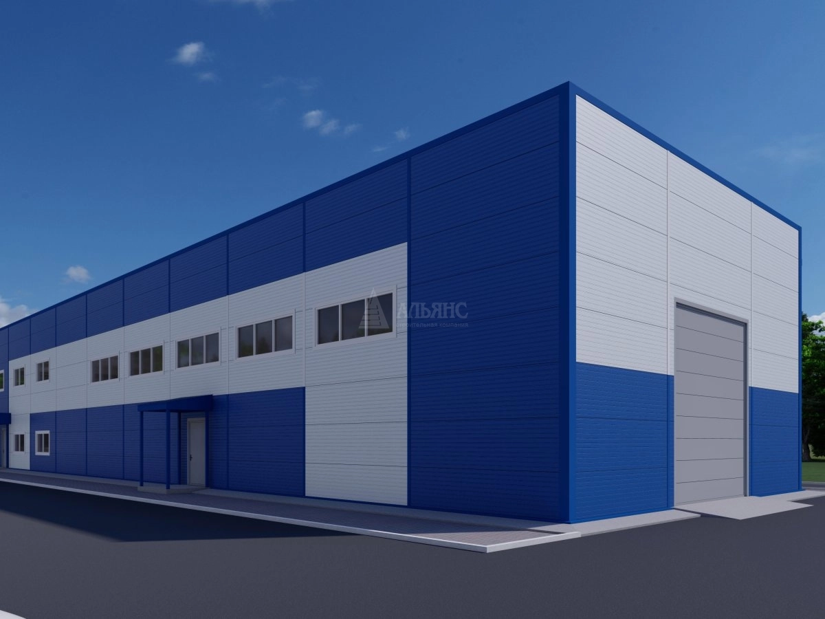 3D визуализация Склад из сэндвич панелей - фото 2