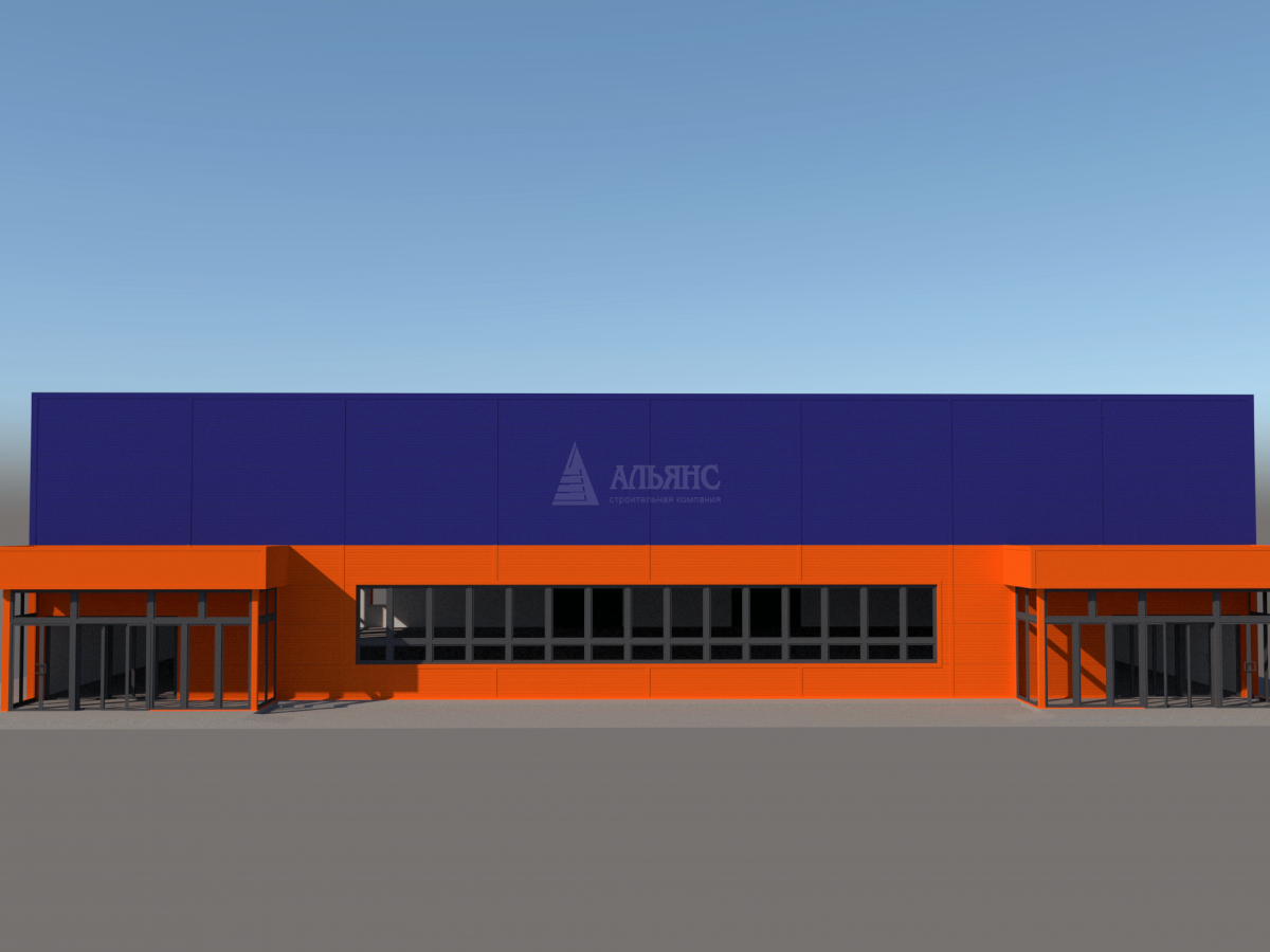 3D визуализация Магазин из сэндвич-панелей - фото 1