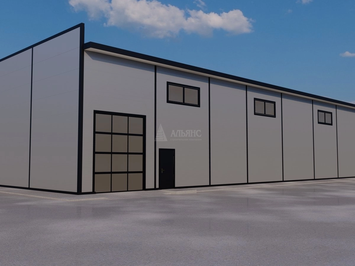 3D визуализация Проект СТО из сэндвич-панелей - фото 4